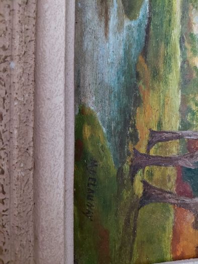 French canvas oil painting 1958 signed Delauney