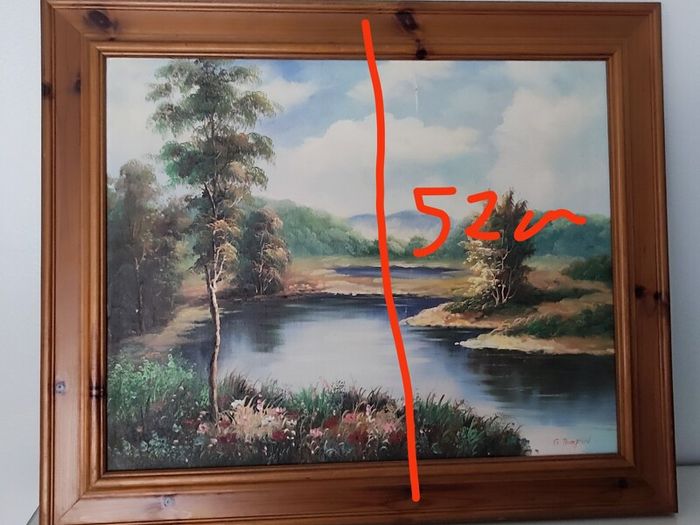 A very old hand-painted painting on canvas