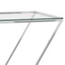 Side Table Silver 90x40x75 cm Stainless Steel and Glass Image 3