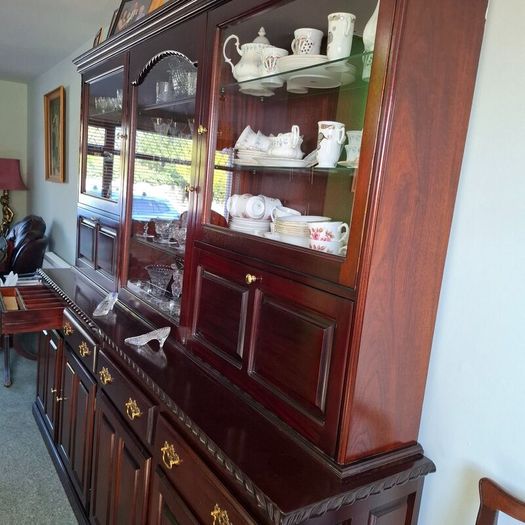 Dining Display Cabinet Carved Mahogany