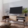 145cm Solid Wood Lowboard TV Stand  Handmade Entertainment Cabinet with Storage Image 3