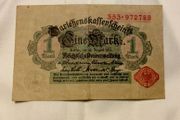 WW1 Eine Mark bank note 1914