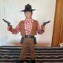 Vintage Action Man cowboy uniform and flocked hair figure Image 4
