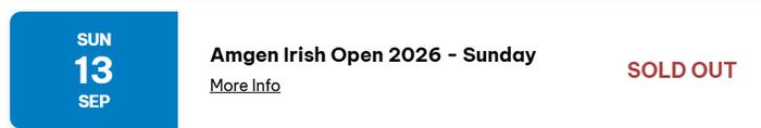 Amgen Irish Open Golf (Sun-13) Tickets
