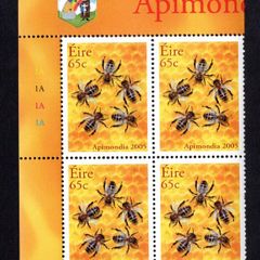 2005 Ireland International Bee-Keeping Conference Commemorative Stamp Plate Block 1A1A1A1A Mint Never Hinged (MNH)
