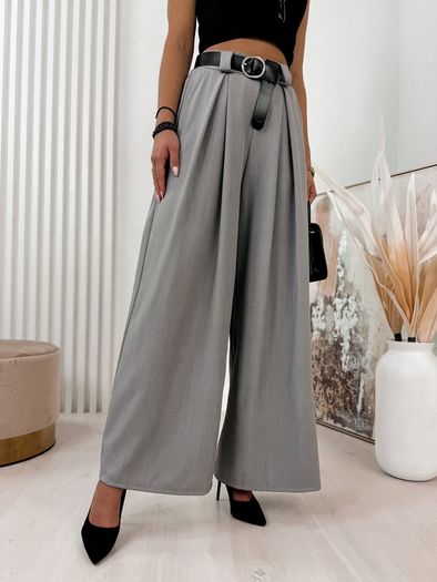 Gray wide leg trousers
