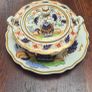 Japanese-inspired Imari pattern with cobalt blue, red, and gold gilding china Image 5