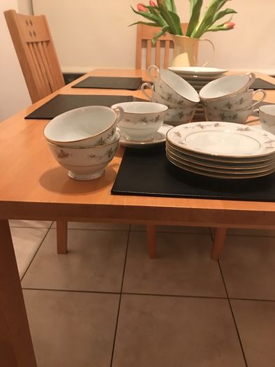 Rare & discontinued handcrafted Zylstra Select Fine China Autumn Gold Tea Set
