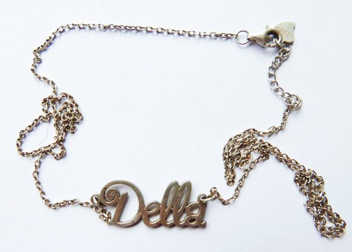 Vintage 925 Sterling Silver Name Chain Necklace length 19" - 3,5g