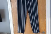 Dunnes Navy Large Stripe Trousers.  Size 14.  (New).