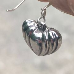 Vintage Sterling Silver Love heart earrings