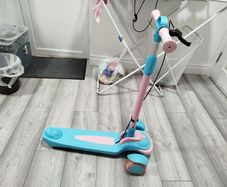 Foldable 3-Wheel Kids Scooter with Hand Brake & Adjustable Height + Special Offer: 2 IKEA Stools