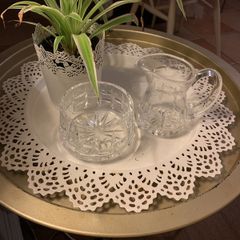 Waterford crystal vintage sugar and cream.
