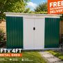9ft x 4ft Metal Garden Storage Shed Tool House with Sliding Door Image 7