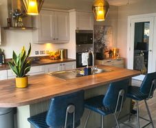 Cashmere Kitchen and Sage Green Island