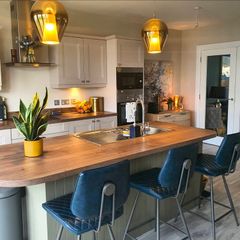 Cashmere Kitchen and Sage Green Island