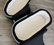 Twin Baby Carrycot Set Black & White Excellent Condition