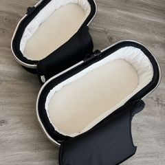 Twin Baby Carrycot Set Black & White Excellent Condition