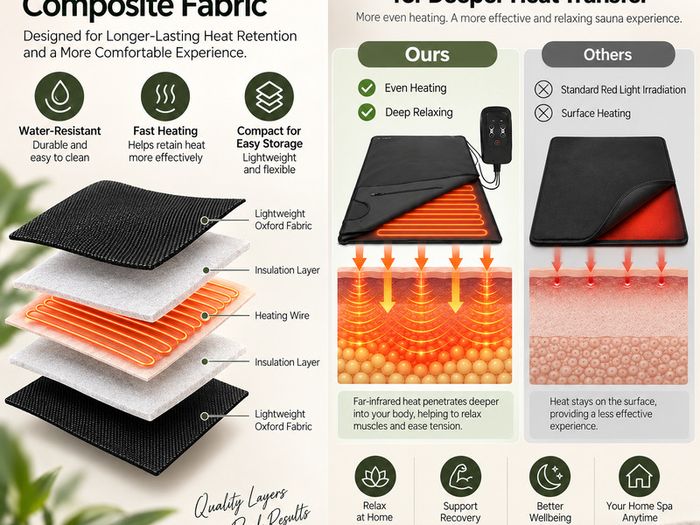 Portable Infrared Sauna Blanket with Arm Openings