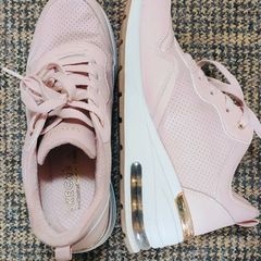 Sketchers blush pink chunky trainers