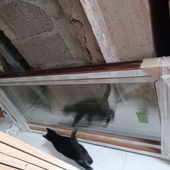 New triple glazed window 750x1700 golden oak