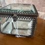 New bevelled glass, mirror and metal monogrammed R trinket box Image 4