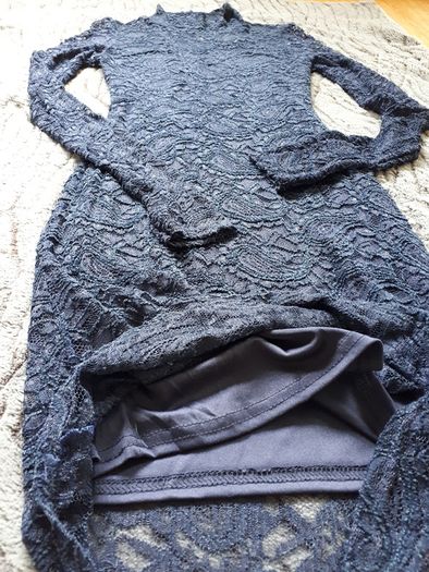 Navy Lace Pencil Dress.Size 8