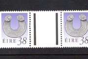 1990-91 Ireland 38p Glenisheen Collar Seventh Definitive Stamp Treasures Series of Ireland Gutter Pair Mint Never Hinged (MNH)