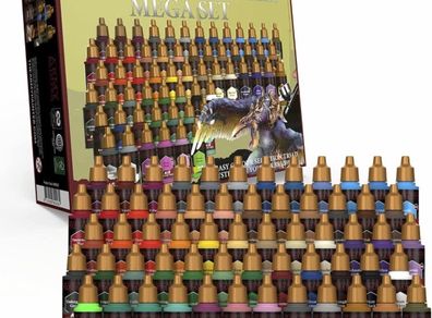 The Army Painter Warpaints Air Mega Set, 60 Warpaints (9 Metallics 1 Fluo) Acrylic Paint Non Toxic Water Based Airbrush Paint Acrylic Paint Set