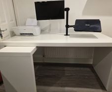 IKEA Malm desk with monitor arm