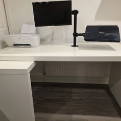 IKEA Malm desk with monitor arm