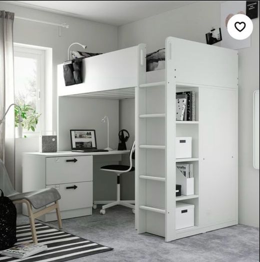 Ikea Smastad Loft Bed with Desk and Cupboard