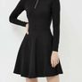 Karen Millen High Neck Zip Black Jersey Dress Image 2