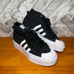 Adidas Nizza Platfom Ladies Black Canvas Trainers UK7 EU40.5