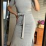 Missguided Grey Casual Ribbed Midi Dress XS Image 2