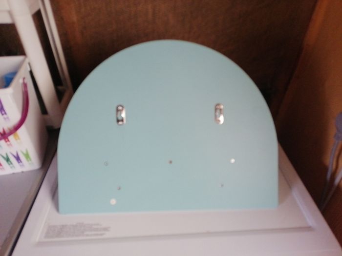 Girls room rainbow shelf and hangers