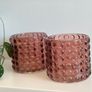 Set of 2 M&S Pink Glass Tealight Holders Image 4