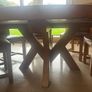 Solid Oak Table and 8 leather chairs Image 4