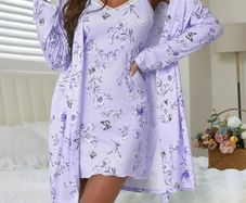 lace trim camisole dress + long sleeves gown