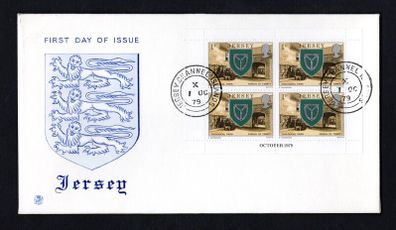 1979 Jersey 1p Parish of Trinity Definitive Stamps Booklet pane First Day Cover (FDC)