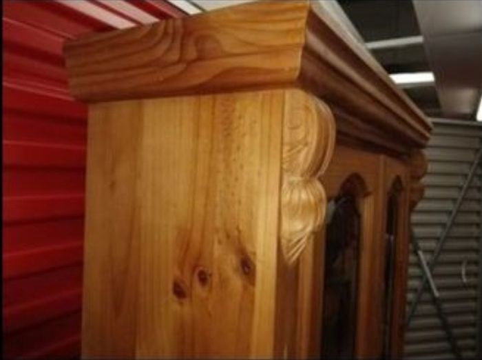 Solid wood Display Cabinet/ Book Case with double doors, shelves and storage.