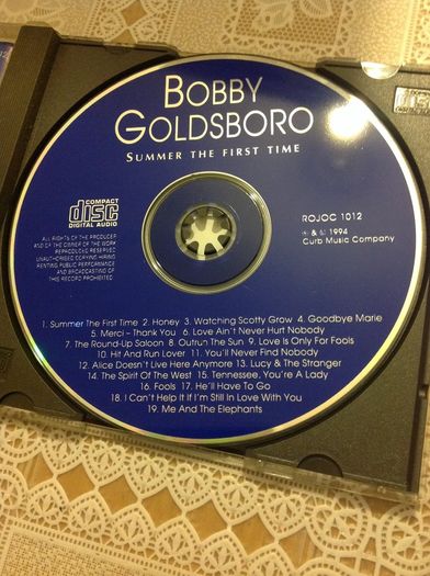 Bobby Goldsboro.    Summer The First Time.  CD.