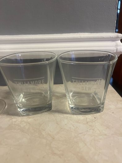 Crystal Cut Flutes, Wine Glasses & Tullamore Dew Whiskey Tumblers (6 Pieces)