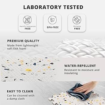 NEW SALE | Interlocking Soft Foam Floor Mat - 18 Pieces Protective Gym Flooring Set, Exercise Mats EVA Puzzle Rubber Tiles, Ground Surface Protection Workout Underlay Matting Sports Pool Home Fitness Garage