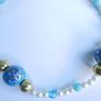 Vintage Hand Painted Bead Necklace or Bracelet length 19" Image 5