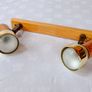 Two Vintage Wall or Ceiling Mounted Double Light Fittings with Poseable Lamps Image 3
