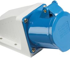 IN008 240V IP44 16A Angled Surface Mount Socket 2P+E, 230 V