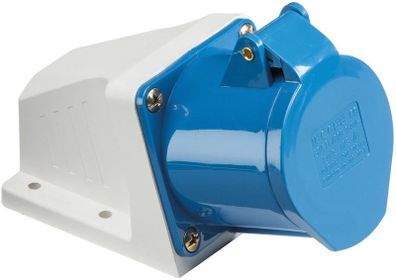 IN008 240V IP44 16A Angled Surface Mount Socket 2P+E, 230 V
