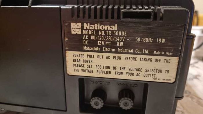 From 1977 National TR-5000E -  TV / RADIO MW - SW1 - SW2 / Cassette Recorder, All function working good.