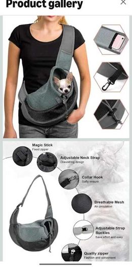 Pet sling carrier - grey